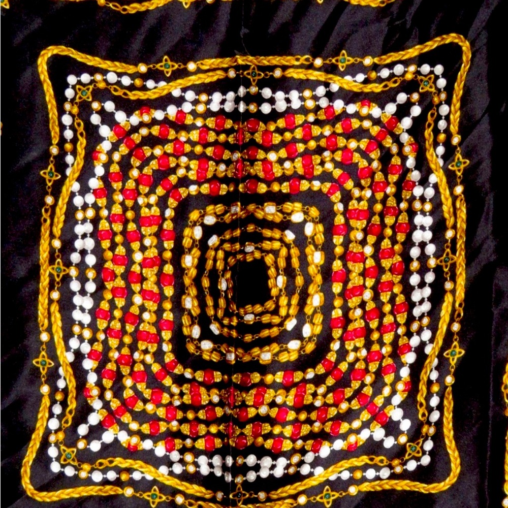 CHANEL GRIPOIX VINTAGE SILK SCARF